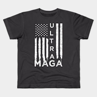 Ultra Maga American Flag Vintage Kids T-Shirt